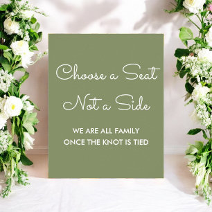 Choose a Seat Sage Green Wedding Poster
