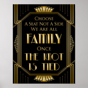 Choose A Seat Wedding Sign   Gatsby Art Deco