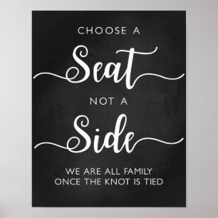 Choose A Seat Wedding Sign   Modern Calligraphy
