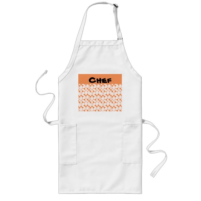 Choose Any Color Harlequin Diamonds Pattern Long Apron (Front)
