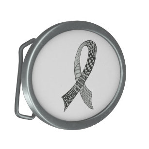 Choose Any Colour Awareness Ribbon Oval Belt Buckle