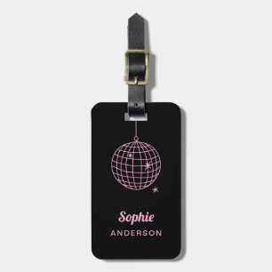 Choose Any Colour   Hand-Drawn Disco Ball Luggage Tag