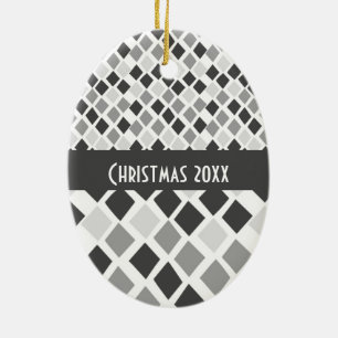 Choose Any Colour Harlequin Diamonds Pattern Ceramic Ornament