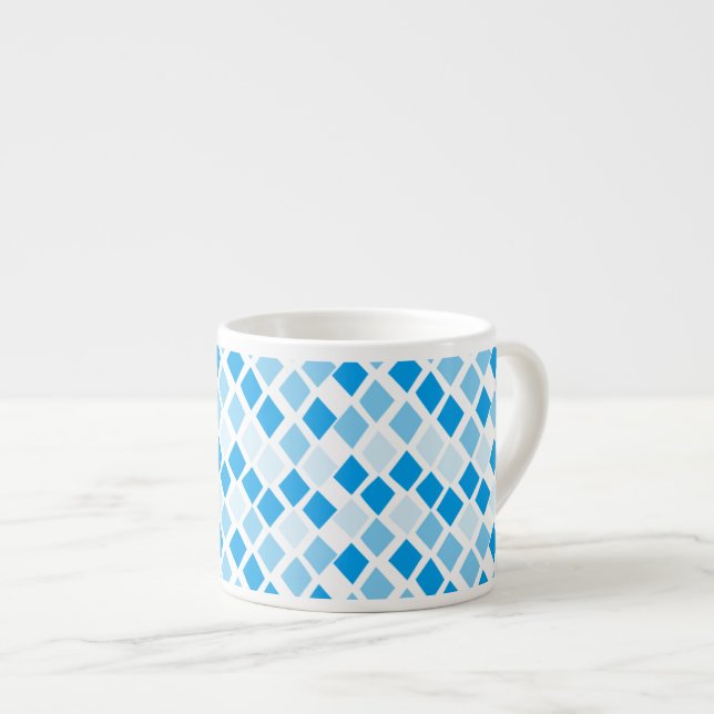 Choose Any Colour Harlequin Diamonds Pattern Espresso Cup (Front Right)