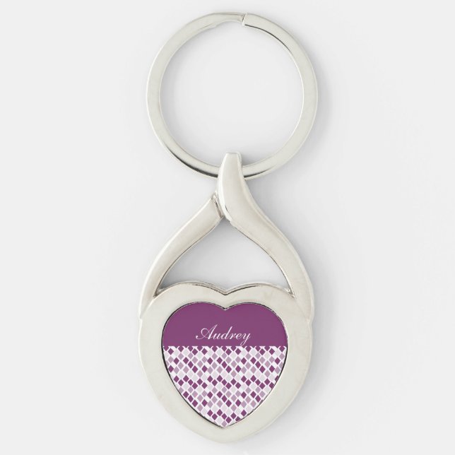 Choose Any Colour Harlequin Diamonds Pattern Keychain (Front)