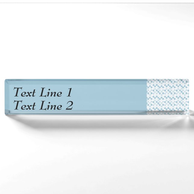 Choose Any Colour Harlequin Diamonds Pattern Nameplate (Front)
