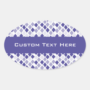 Choose Any Colour Harlequin Diamonds Pattern Oval Sticker