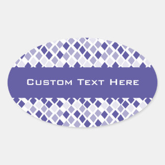 Choose Any Colour Harlequin Diamonds Pattern Oval Sticker