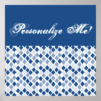 Choose Any Colour Harlequin Diamonds Pattern Poster