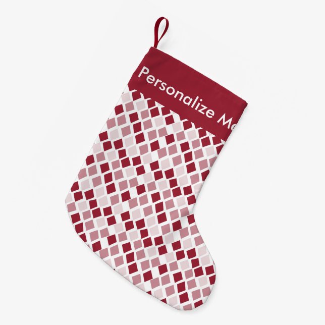 Choose Any Colour Harlequin Diamonds Pattern Small Christmas Stocking (Front (Hanging))