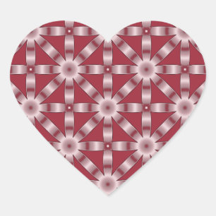 Choose Any Colour Repeated Star Pattern Heart Sticker