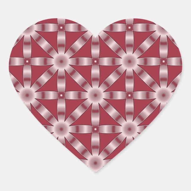 Choose Any Colour Repeated Star Pattern Heart Sticker (Front)