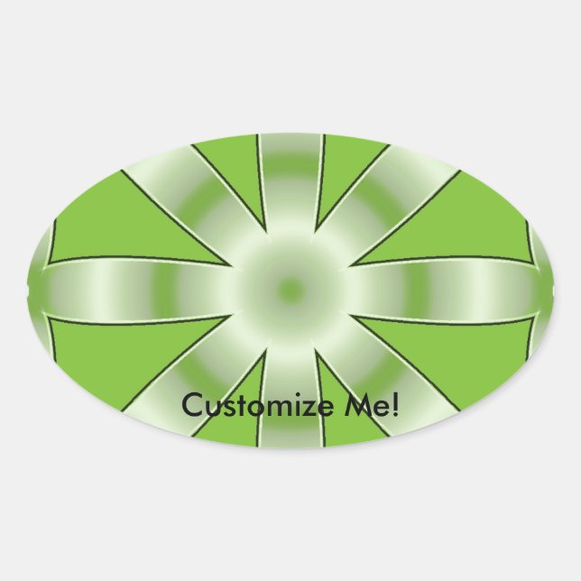 Choose Any Colour Repeated Star Pattern Oval Sticker (Front)