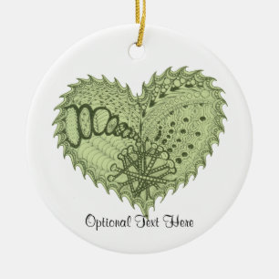 Choose Any Colour Spiky Edgy Fire Love Heart Ceramic Ornament