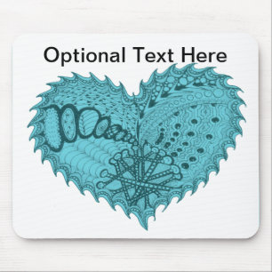 Choose Any Colour Spiky Edgy Fire Love Heart Mouse Pad