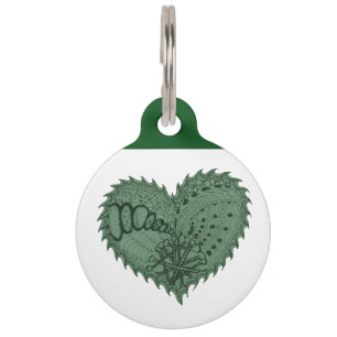 Choose Any Colour Spiky Edgy Fire Love Heart Pet Tag