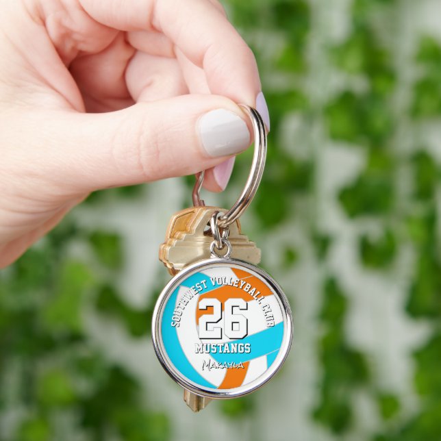 choose ANY team colors athlete name volleyball Keychain (Hand)