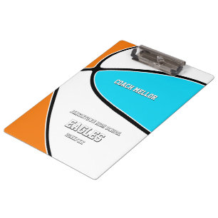 choose ANY team colors basketball coach Clipboard