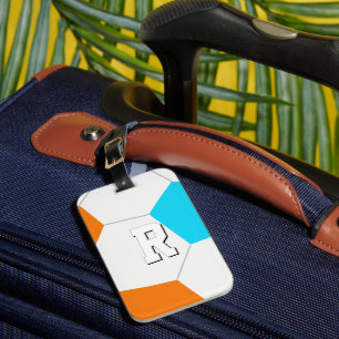 choose ANY team colours soccer player monogrammed Luggage Tag
