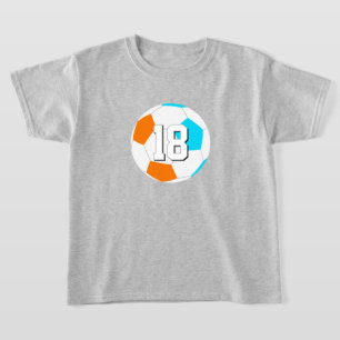 Choose ANY team colours w jersey number soccer T-Shirt