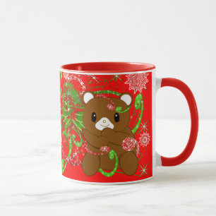 Choose background colour -Merry Christmas Bear Mug