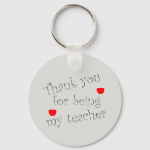 Choose Background Colour Thank You Teacher Keychain