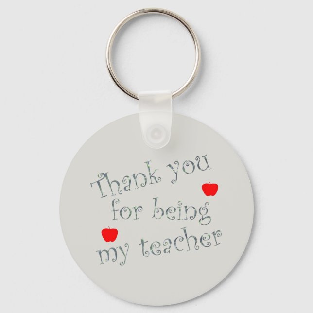 Choose Background Colour Thank You Teacher Keychain (Front)