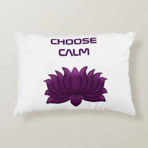 Choose Calm Purple Lotus Flower  Accent Pillow