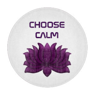 Choose Calm Purple Lotus Flower Cutting Board