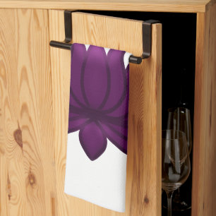 Choose Calm Purple Lotus Flower  Kitchen Towel