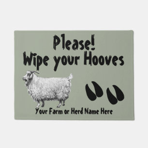 CHOOSE COLOR Angora Goat Wipe your Hooves Doormat