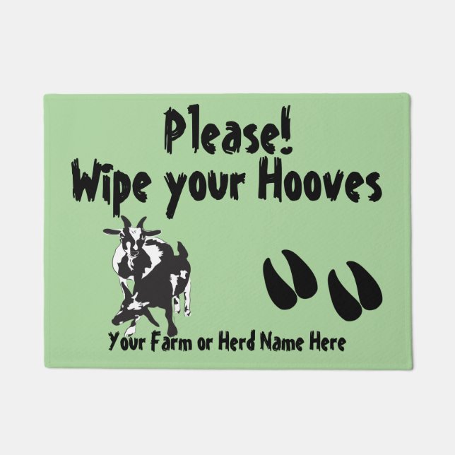 CHOOSE COLOR Pygmy Goats Wipe your Hooves Doormat (Front)