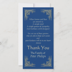 Choose colour Art deco 3 Sympathy Thank You