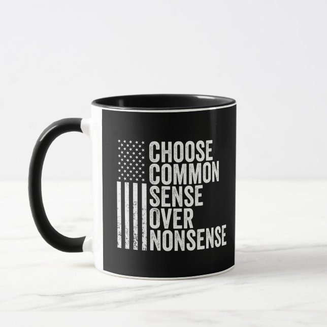 Choose Common Sense Over Nonsense Harris Walz Mug (Left)