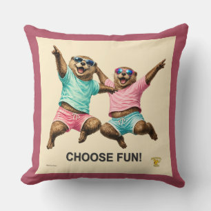 Choose Fun Otter Duo Throw Pillow