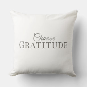 Choose Gratitude – Minimal Typography Design Throw Pillow