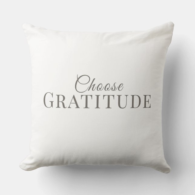 Choose Gratitude – Minimal Typography Design Throw Pillow (Front)