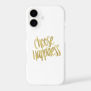 Choose Happiness Quote Faux Gold Foil Sparkly