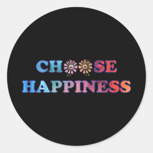 Choose Happiness Rainbow Classic Round Sticker