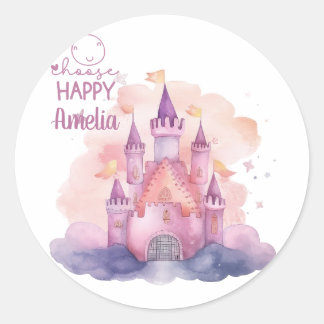 Choose Happy Classic Round Sticker