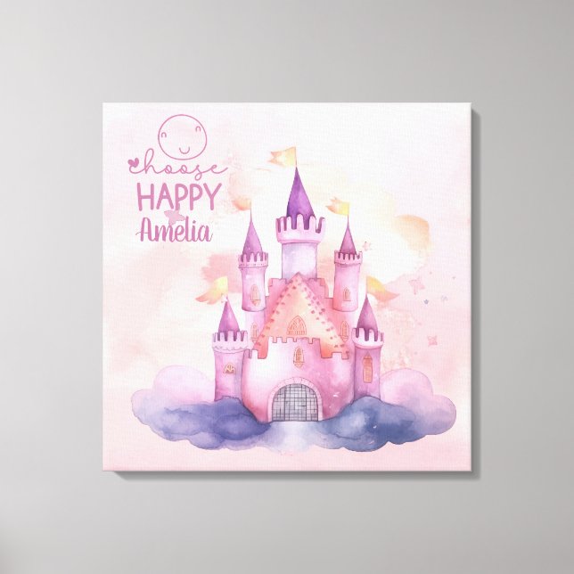 Choose Happy Customizable Canvas Print (Front)