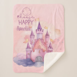 Choose Happy Palace on the Pink Cloud Sherpa Blanket