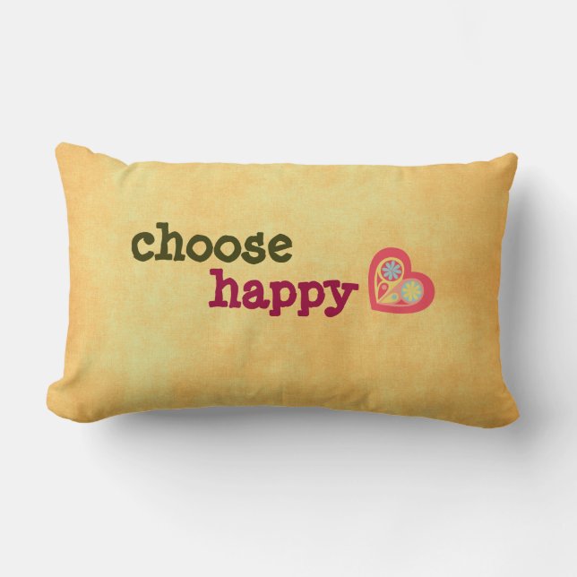 Choose Happy Quote Pillow (Front)