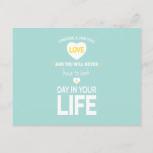 Choose Job Teal Inspirational Quote Postcard