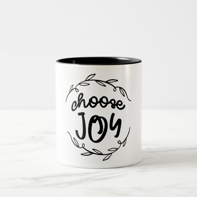 Choose Joy - Christian Quote  Two-Tone Coffee Mug (Center)