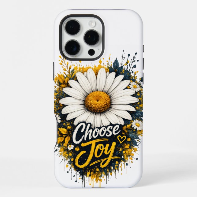 Choose Joy Daisy Flower iPhone 16 Pro Max Case (Back)