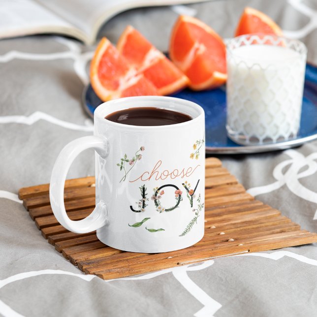 ‘Choose Joy’ Encouragement Script Watercolor Coffee Mug (Creator Uploaded)