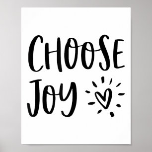 Choose Joy Hapness Heart Insrational Motivational  Poster