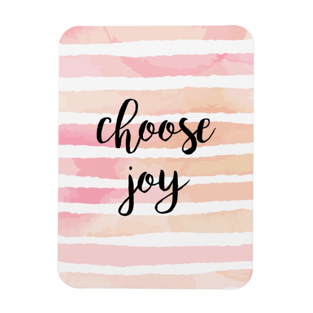 Choose Joy Inspiring Quote Calligraphy Watercolor Magnet (Vertical)