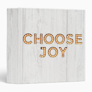 Choose Joy Light Up Style Letters Positive Message Binder
